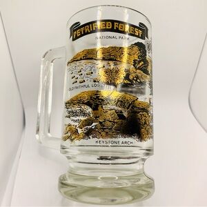 Vintage MCM Petrified Forest / Painted Desert Glass Beer Mug Stein